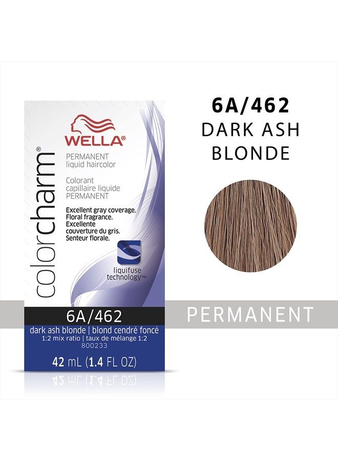 Permanent Liquid Hair Color for Gray Coverage, 6A Dark Smokey Ash Blonde