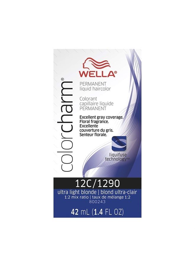 Permanent Liquid Hair Color for Gray Coverage, 12C Ultra Light Blonde