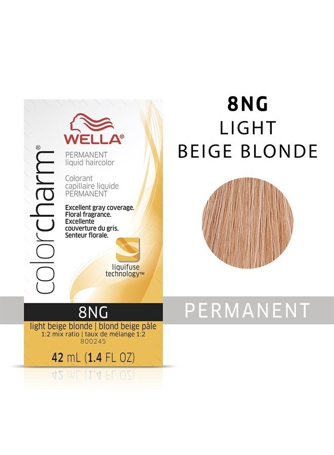 Permanent Liquid Hair Color for Gray Coverage, 8NG Light Beige Blonde