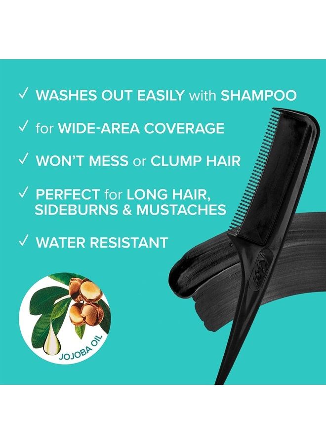 RED by Kiss Quick Cover Root Touch Up Comb Type Water-Resistant Temporary Gray Concealer Cover Up Brush for Hair and Beard (Black)