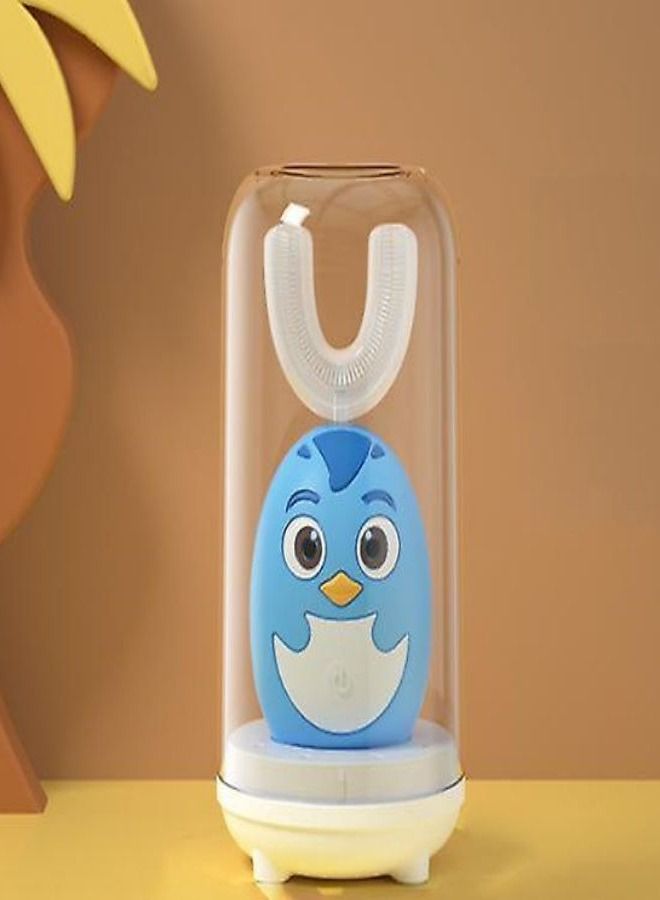 Children's Electric Toothbrush, Rechargeable U-Shaped Cartoon Toothbrush, 3 Modes Automatic 360 Degree All-round Cleaning Toothbrush, Suitable for Children Aged 2-6 (1pcBlue)