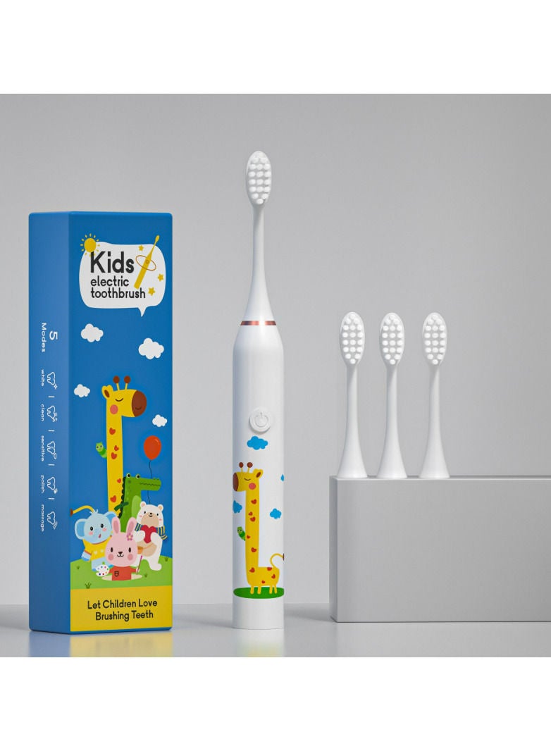 Children's Electric Toothbrush USB Rechargeable Waterproof Soft Hair Cartoon Gift Children's Electric Toothbrush