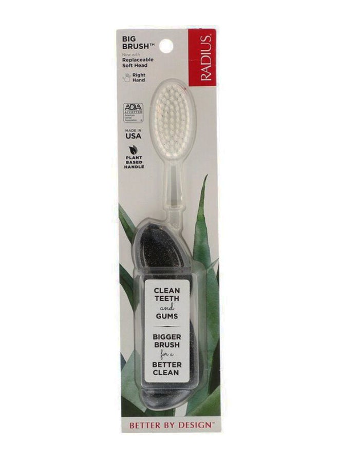 Soft Big Right Hand Toothbrush Sparkle Black/Clear/White