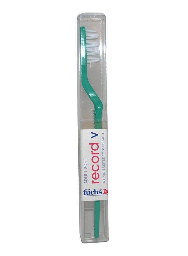 Soft Record V Nylon Bristle Toothbrush Green/White