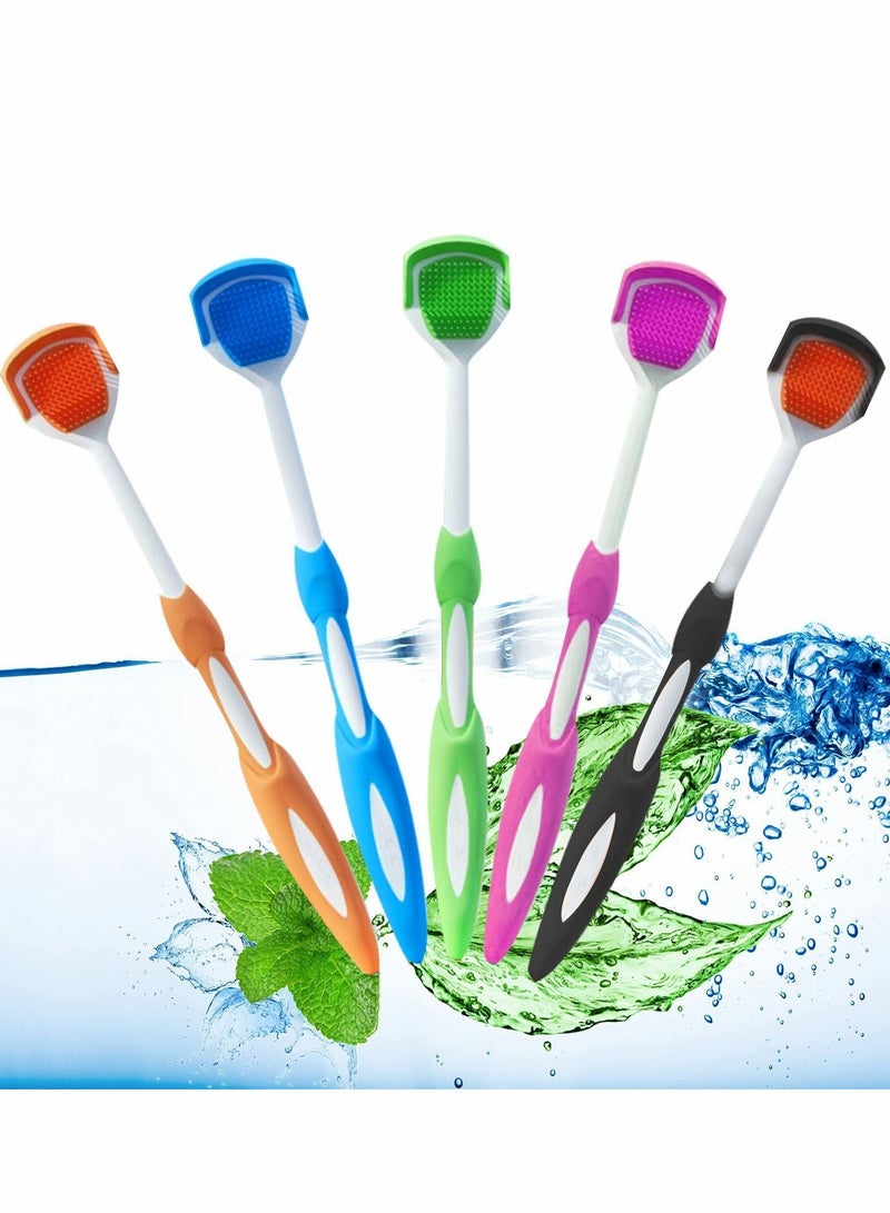 Tongue Scraper, 5PCS Brush Cleaner Scraper Bad Breath Brushes Scrubber for Adults