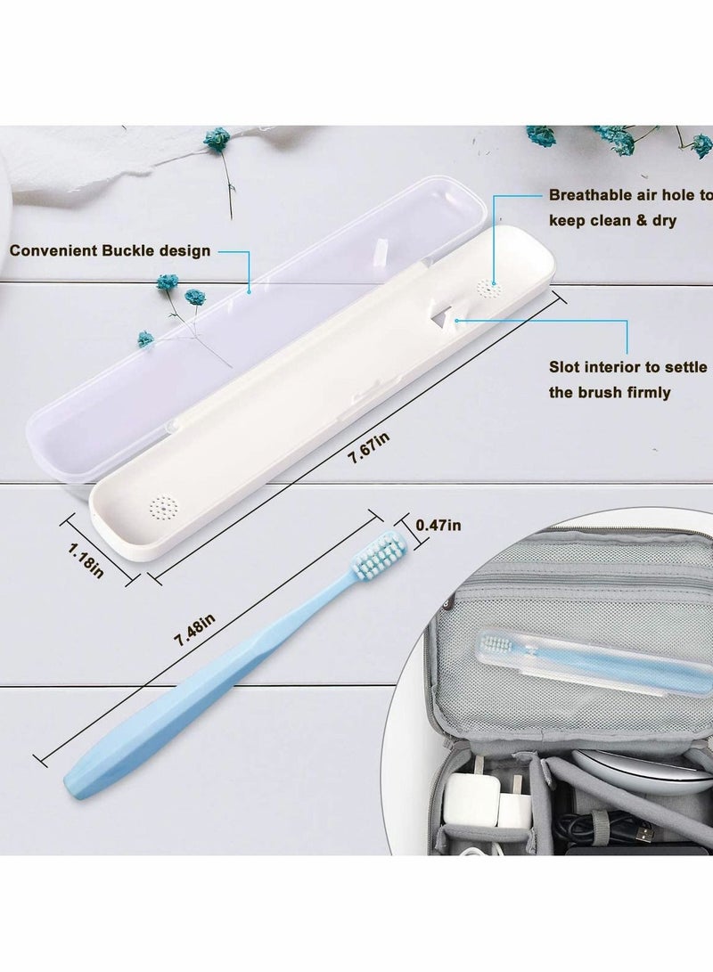 Extra Soft Toothbrush for Sensitive Teeth, 10000 Bristles Nano Toothbrush, Ultra Soft Toothbrushes for Adults & Elders, Portable Toothbrush with Individual Travel Case (4 Pcs)