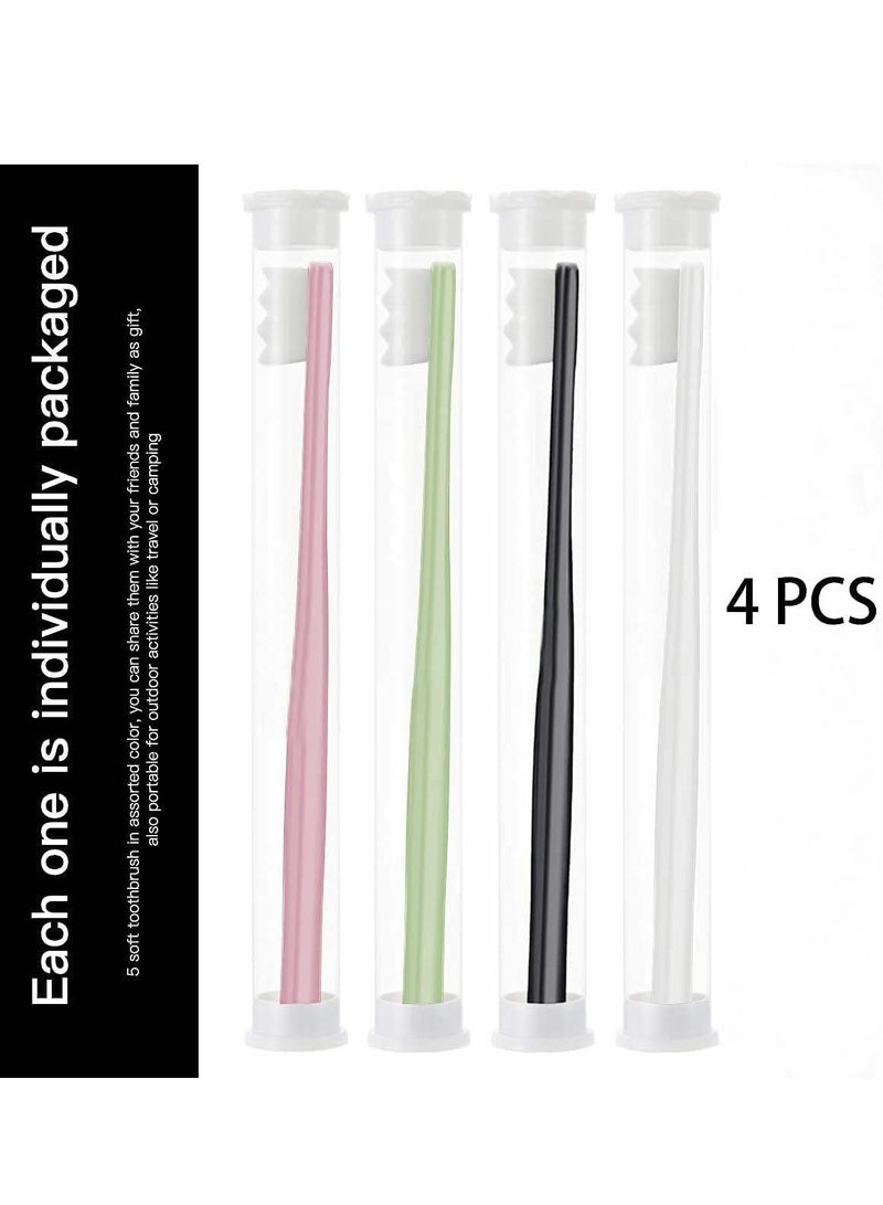 Extra Soft Toothbrush for Sensitive Gums with 20000 Floss Bristle Pregnant Women, Elderly, Adult, Kid, Braces and Gum Recessions (Black, White, Green, Pink)