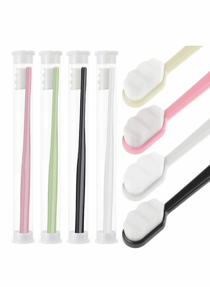 Extra Soft Toothbrush for Sensitive Gums with 20000 Floss Bristle Pregnant Women, Elderly, Adult, Kid, Braces and Gum Recessions (Black, White, Green, Pink)