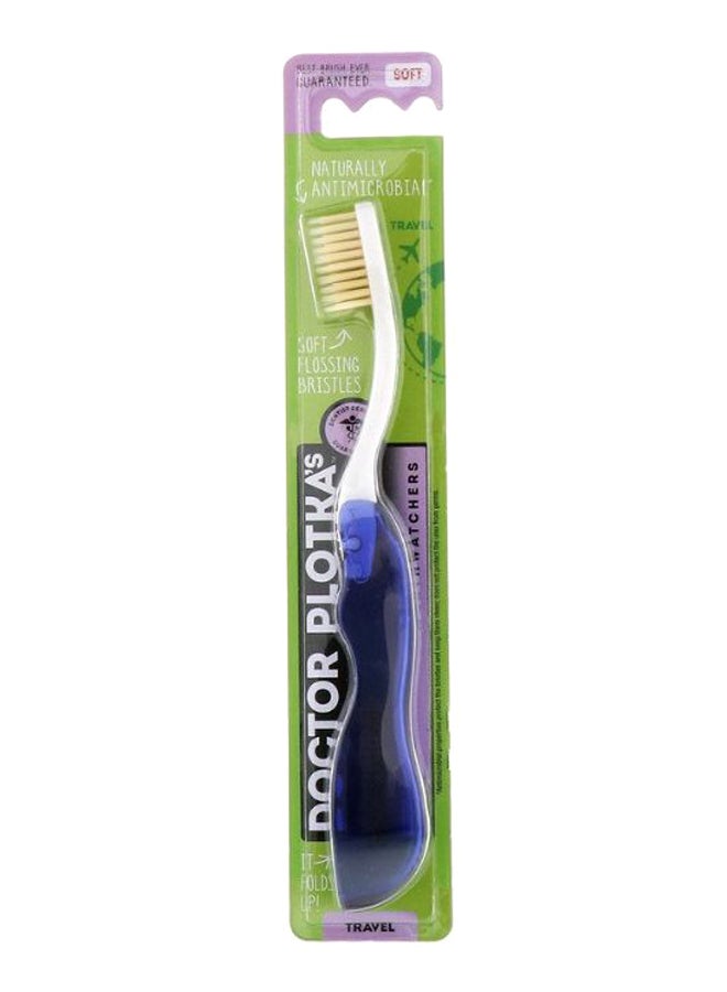 Naturally Mouthwatcher Antimicrobial Toothbrush White/Blue/Beige