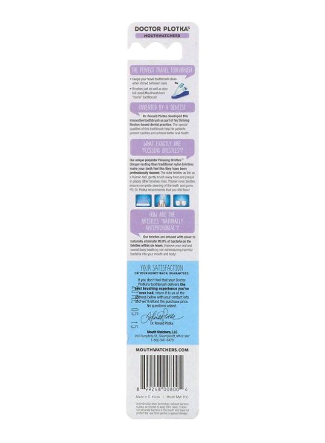 Naturally Mouthwatcher Antimicrobial Toothbrush White/Blue/Beige