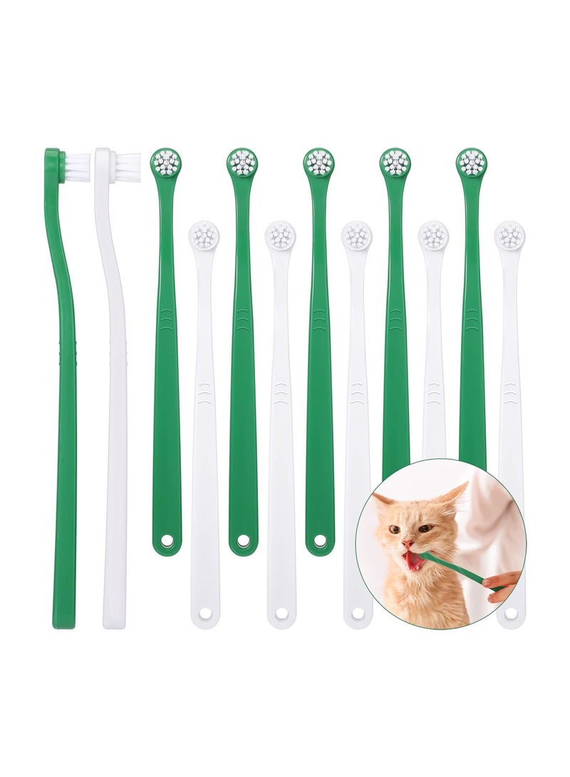 Small Cat & Dog Toothbrush, 12 Pcs Pet Toothbrush, Cat Dental Care, Mini Head Soft Bristles Dog & Cat Tooth Brush, for Oral Hygiene, Deep Clean, Easy to Handle