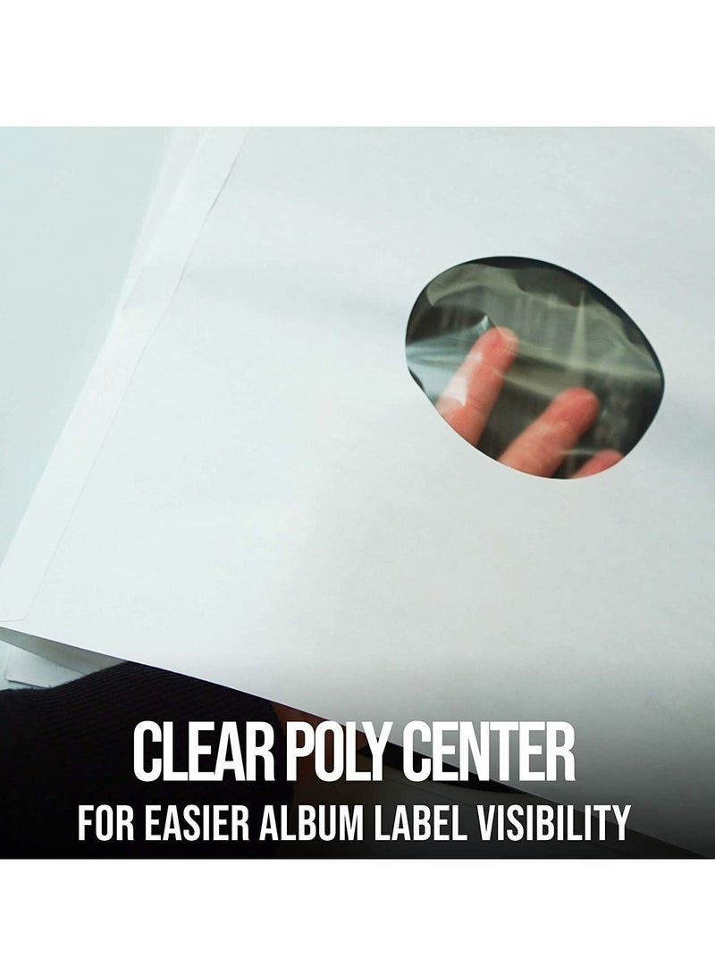 Poly Lined Paper Protective Sleeves for LP Records, 20 Pcs LP Collection Protection and Storage Inner Sleeves (80 GSM White Kraft Paper)