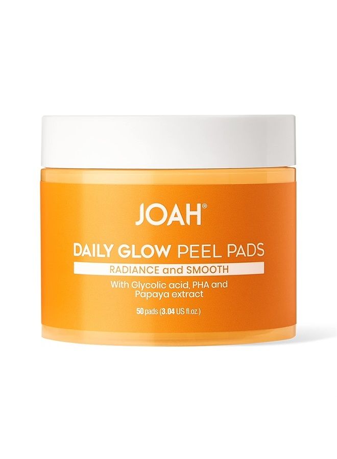 Daily Glow Peel Pads with Glycolic Acid, PHA and Papaya Extract, 50 Count