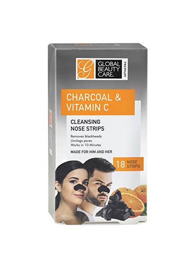 Premium 18 Nose Cleansing Strips Of Activated Charcoal & Vitamin C Nose Strips For Blackheads Removal Charcoal Blackhead Remover Strips 18 Ct
