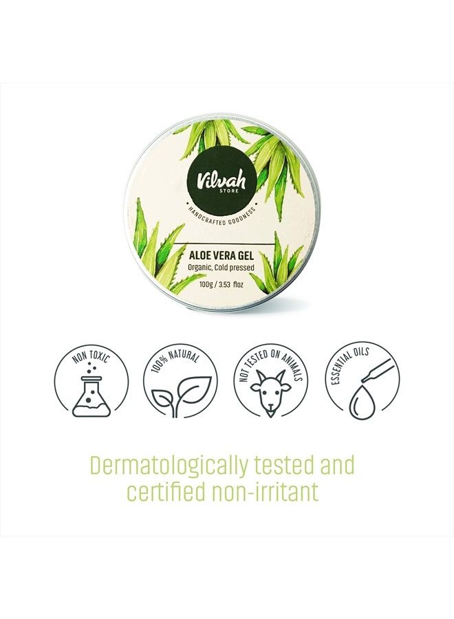 Aloe Vera Gel with 99% Pure Natural Aloe Vera for Face, Styling Gel for Hair, Skin Moisturizer, Hydrates and Soothes with Vitamin E and No Paraben, 100g (Pack of 1)