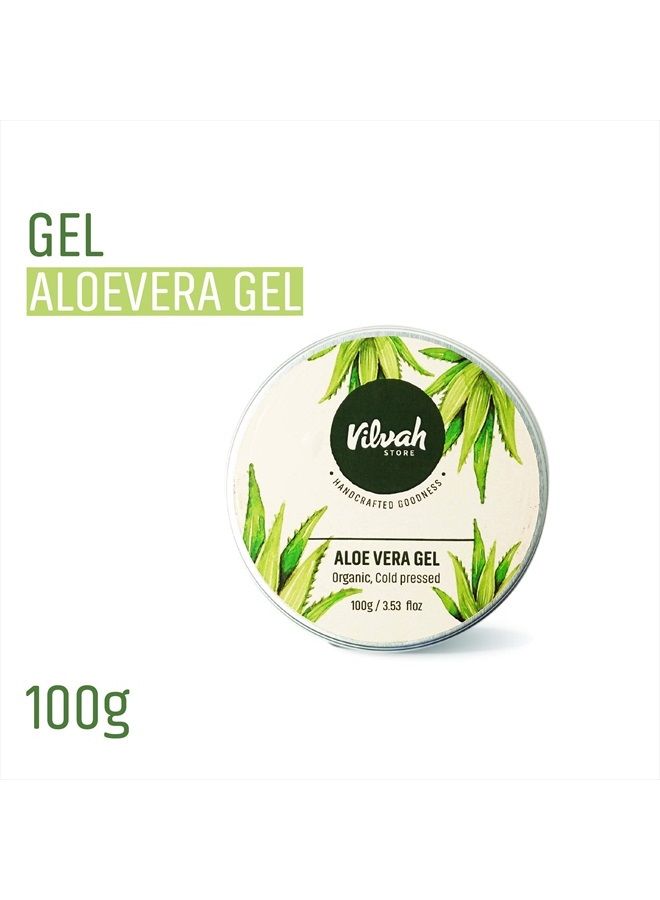 Aloe Vera Gel with 99% Pure Natural Aloe Vera for Face, Styling Gel for Hair, Skin Moisturizer, Hydrates and Soothes with Vitamin E and No Paraben, 100g (Pack of 1)
