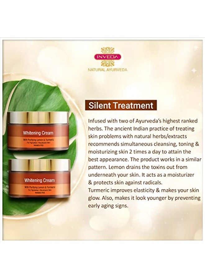 Whitening Cream (Pack Of 2) For Dark Spots Blemishes Uneven Skin Tone Dryness With Purifying Lemon And Turmeric For Moisturized & Lighten Skin Tone 100Ml