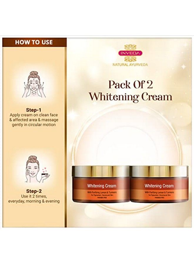 Whitening Cream (Pack Of 2) For Dark Spots Blemishes Uneven Skin Tone Dryness With Purifying Lemon And Turmeric For Moisturized & Lighten Skin Tone 100Ml