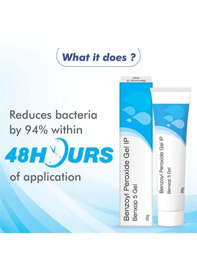 Benxop Benzoyl Peroxide 5% Pimples Cream 20gm (0.70 Fl Oz)