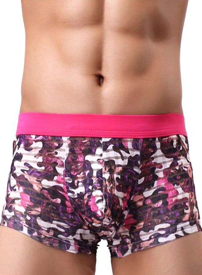 Elastic Camouflage Pattern Boxers Camouflage Pink