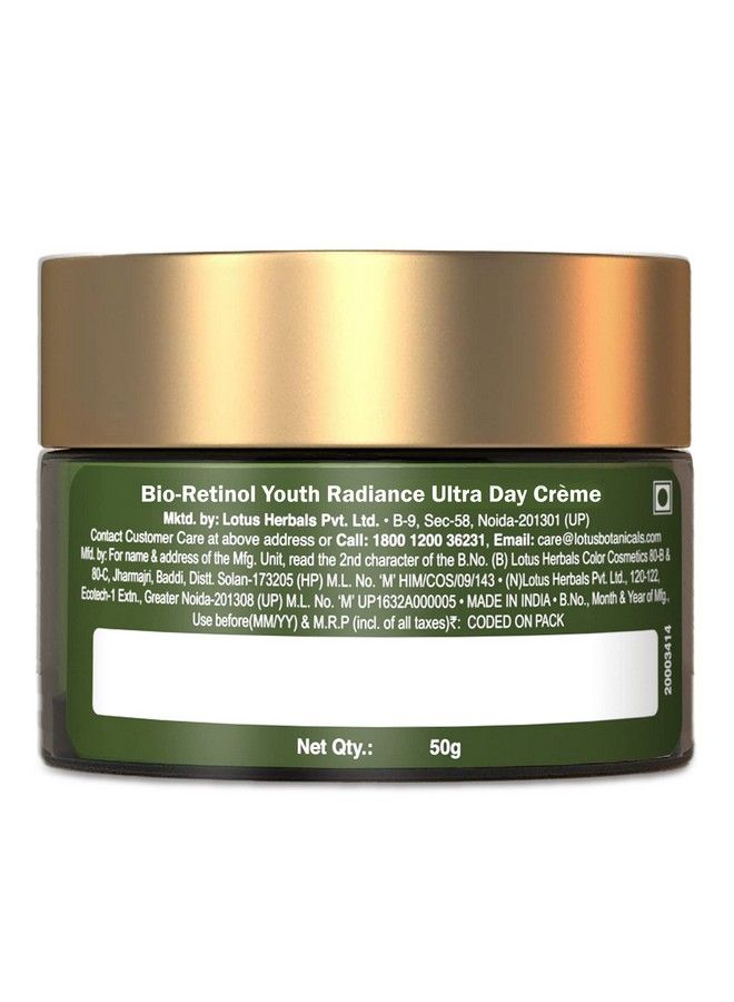 Bio Retinol Youth Radiance Ultra Cream ; Spf 25 Pa+++ ; Preservative Free ; For All Skin Types ; 50G