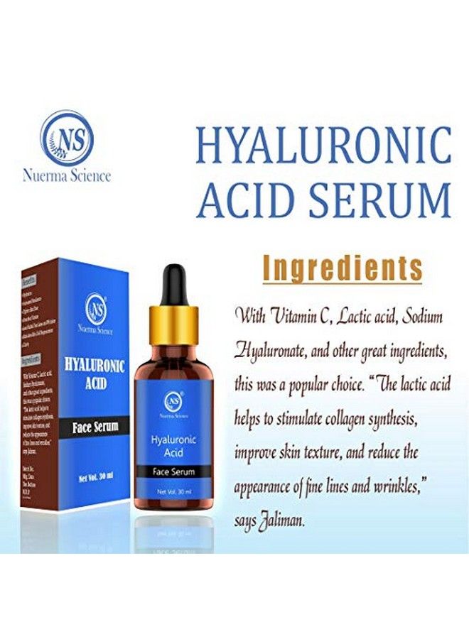 Hyaluronic Acid Face Serum (For Skin Brightening Anti Aging Spotless Skin Dark Circles With Vitamin E & C)