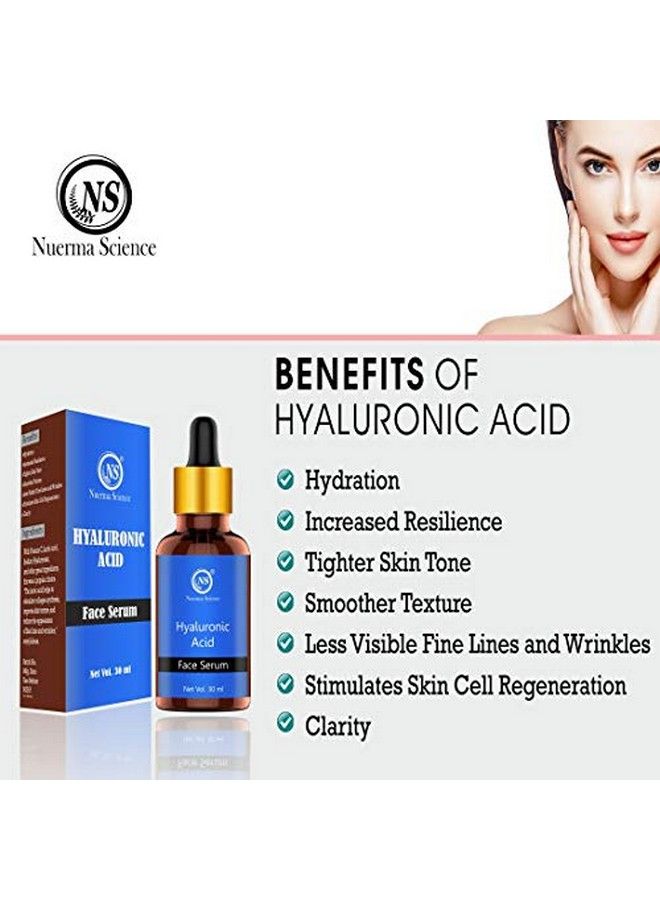 Hyaluronic Acid Face Serum (For Skin Brightening Anti Aging Spotless Skin Dark Circles With Vitamin E & C)