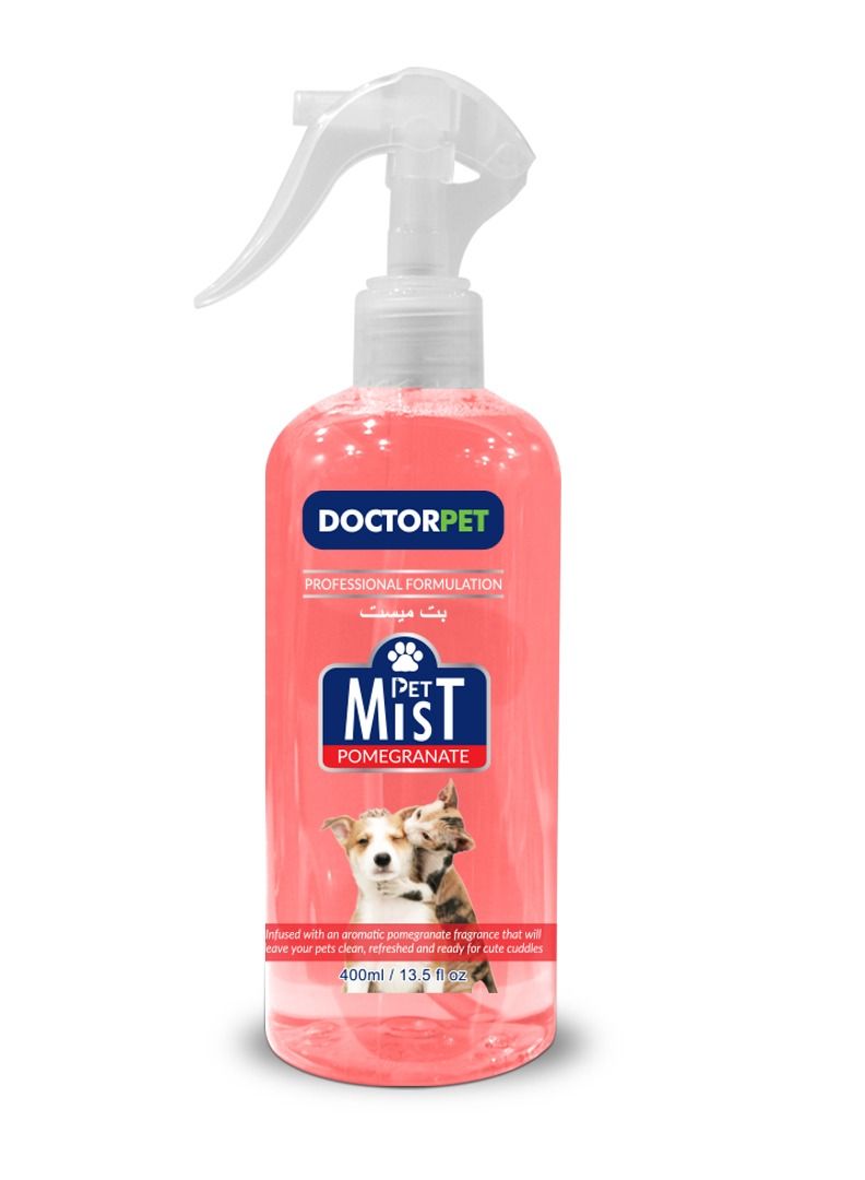 Doctor Pet Pomegranate Fragrance Mist Cologne 400ML – Pet Safe Deodorizing Spray, Long-Lasting Freshness, Sweet Pomegranate Scent, Hypoallergenic for Cats and Dogs