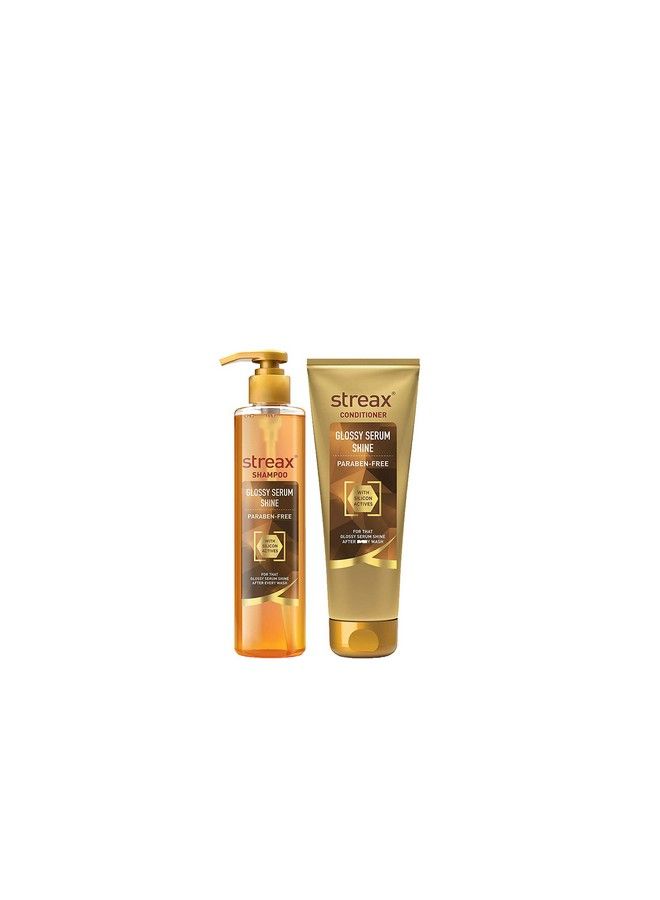 Glossy Serum Shine Shampoo 240 Ml + Conditioner 240 Gm Paraben Free With Silicon Actives