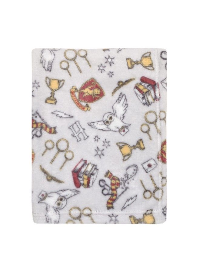 Warner Brothers Harry Potter Magical Moments Grey And White Super Soft Baby Blanket