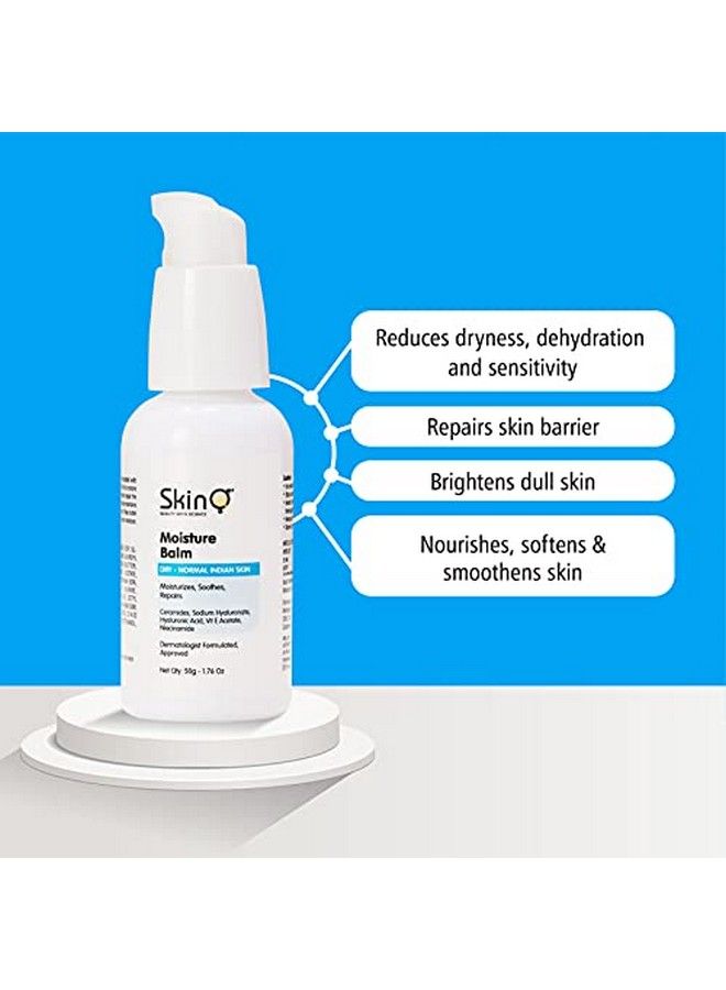 Moisture Balm Moisturizer For Face; Moisturiser For Oilydry & Normal Skin With Hyaluronic Acid Ceramides. Dermatologist Formulated Face Moisturiser For Indian Skin Only (50G)