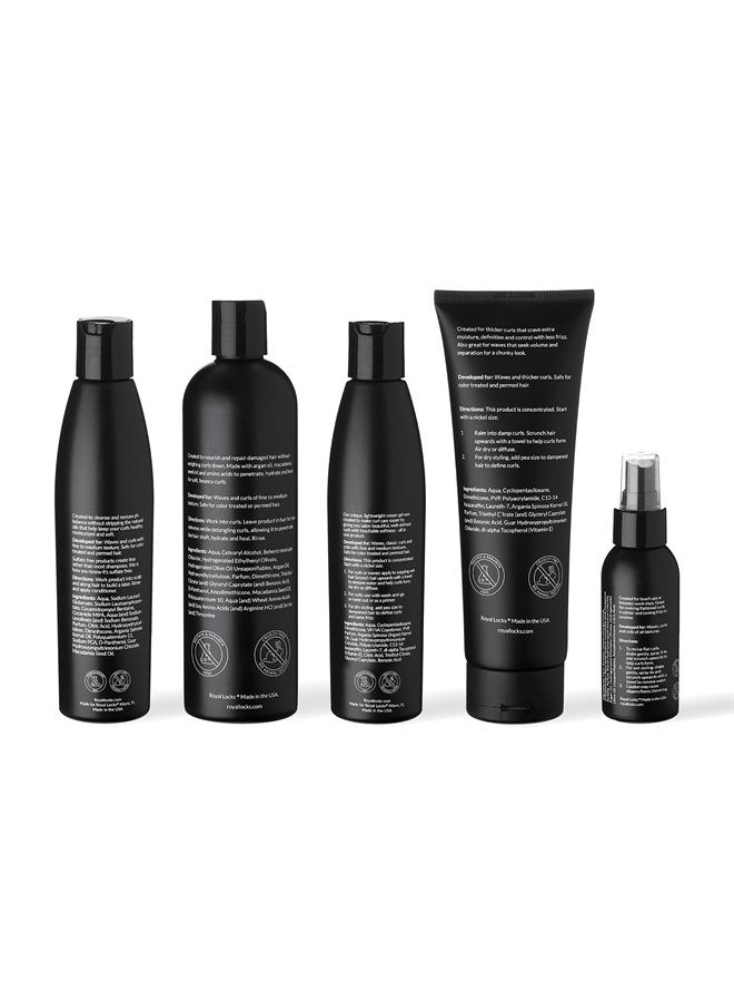 Complete Curly Hair Care & Styling Set | Pro Curl (8 fl oz), Dream Cream (8.5 fl oz), Curl Activator & Heat Protectant Spray (3 fl oz), Clean Curls Shampoo (8 fl oz) & Curl Quench Conditio