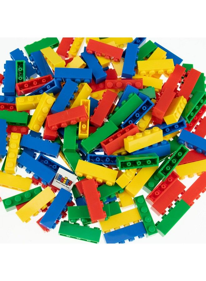 Classic Briks Building Starter Kit 100% Compatible With All Major Brick Brands 1X4 4 Colors 144 Pieces