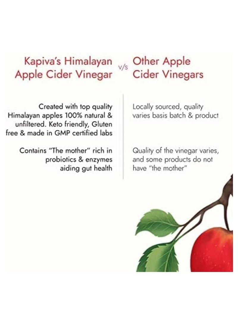 Kapiva Himalayan Apple Cider Vinegar with Mother Vinegar 500ml, pack of 2