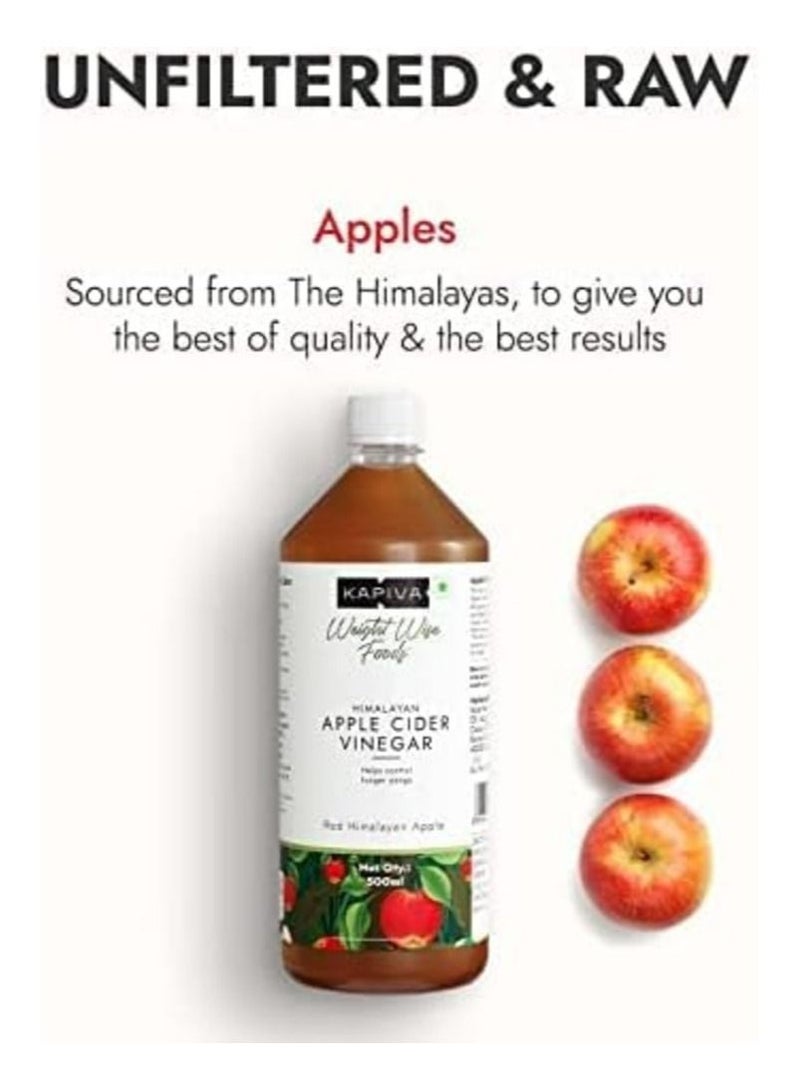 Kapiva Himalayan Apple Cider Vinegar with Mother Vinegar 500ml, pack of 2