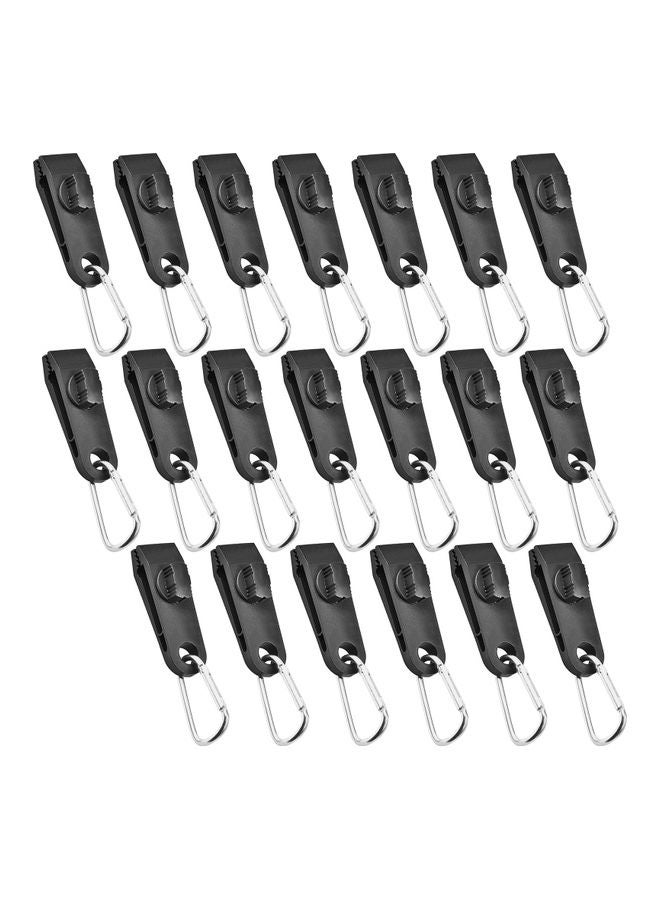 20-Piece Tarp Awning Clamp Clip Tent Snaps Fasteners Tighten Lock Grip with Carabiner