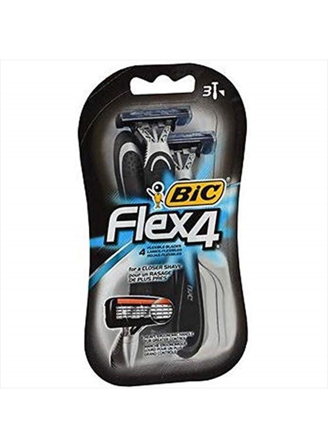 Bic Bic Flex 4 Disposable Shavers, 3 each (Pack of 2)