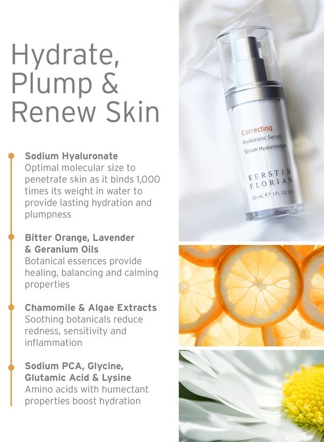 Hyaluronic Serum, Moisturizing Anti Aging Serum with Hyaluronic Acid for Hydration and Plumpness, Paraben Free (1 fl oz)