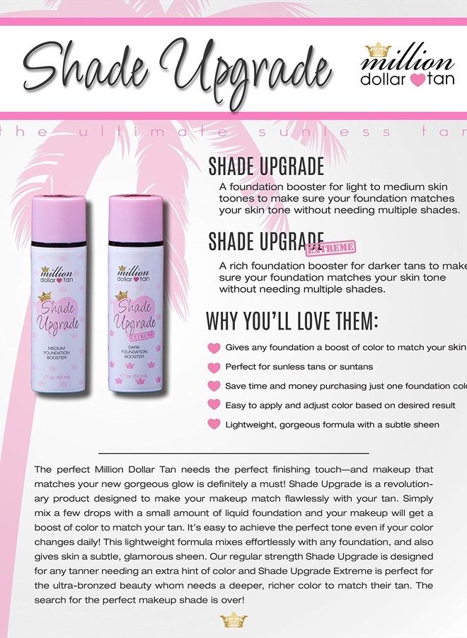 The Perfect Finising Touch to Your Tan - Shade Upgrade Extreme by Million Dollar Tan