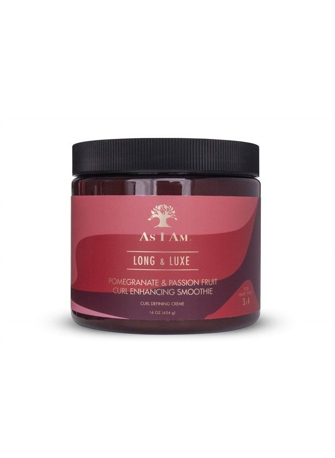 Long and Luxe Curl Enhancing Smoothie - 16 ounce - Lightweight Coil Defining Creme - Hi-Definition and Hydrated Curls and Coils - Anti-Frizz - Enriched with Pomegranate and Passion Fruit