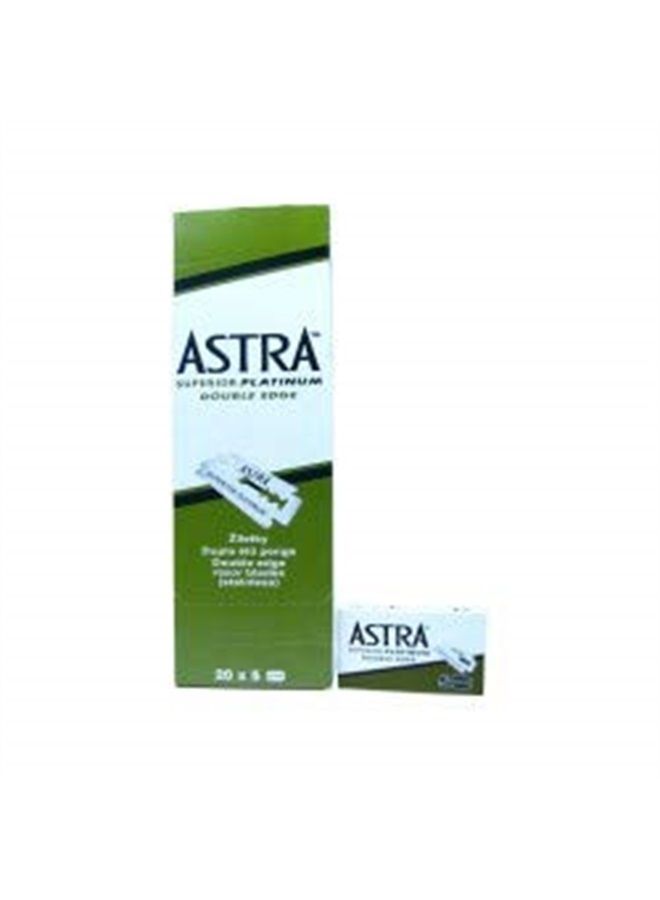 Astra Superior Platinum Double Edge Shaving Razor Blades 100 Pcs Barber Favored by Astra