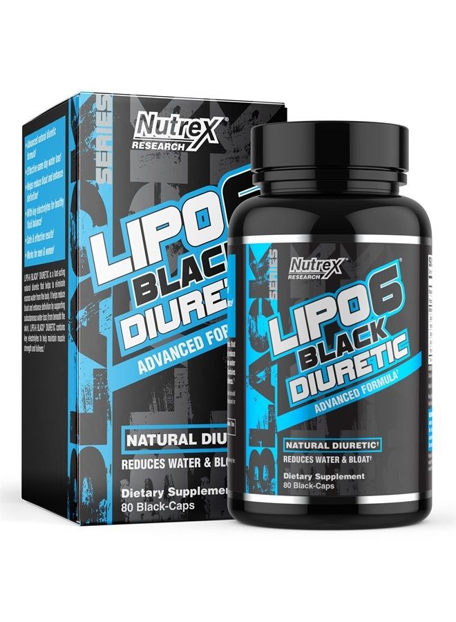 Lipo 6 Black Diuretic Water Pills 80 Caps Diuretics Reduce Bloat Water Weight And Enhances