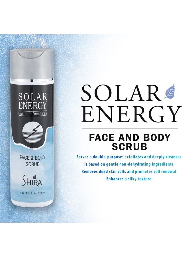 Solar Energy Face & Body Scrub From Dead Sea Minerals, Exfoliator And Cleansing Scrub For All Skin Types (8oz)