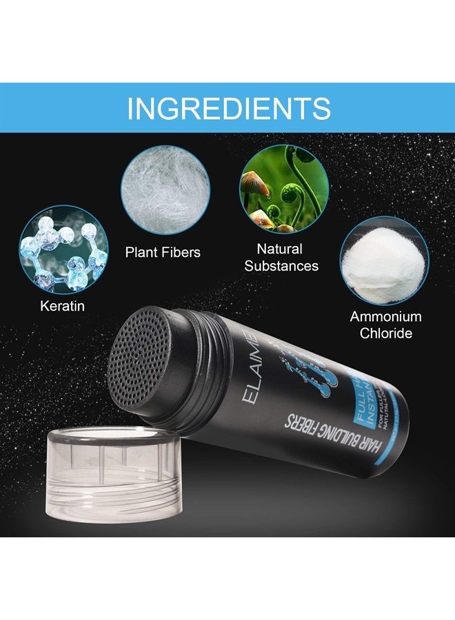 Hair Fibers for Thinning Hair Dark Brown, Hair Building Fibers for Men Women with Hair Fiber Spray Applicator, Hair Building Fibers Refill Thicker Hair in 15 Seconds, Conceals Hair Loss & Look Younger