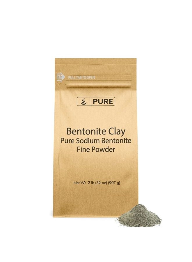 Pure Original Ingredients Bentonite Clay (2 lb) Fine Powder, Pure Sodium Bentonite, for Face Masks & More