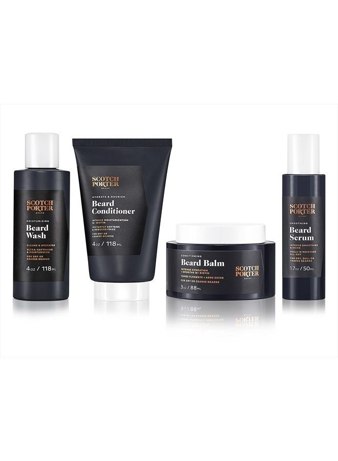 Beard Kit | Includes Beard Wash, Beard Conditioner, Beard Balm, and Beard Serum | Formulated with Non-Toxic Ingredients, Free of Parabens, Sulfates & Silicones | Vegan