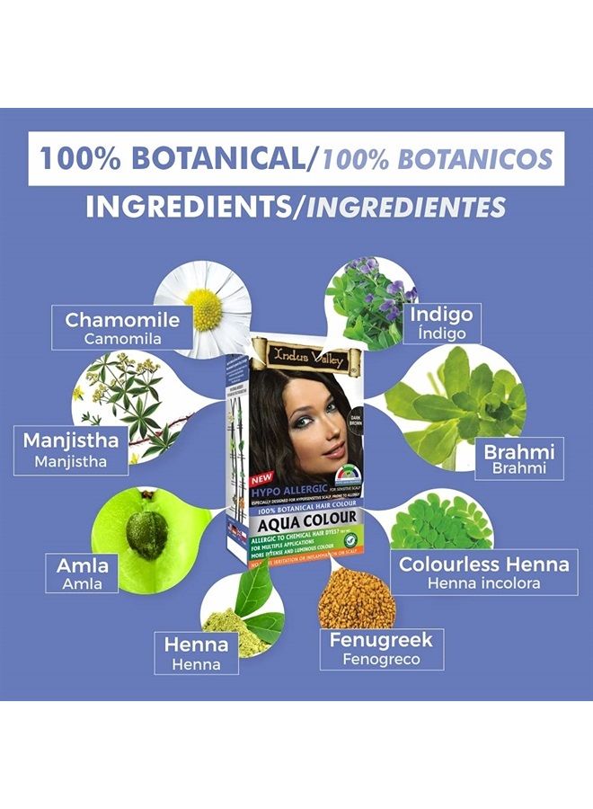 Indus Valley Aqua Hair Color Dark Brown Gray Coverage Hair Dye Allergy Free Organic Hair Color