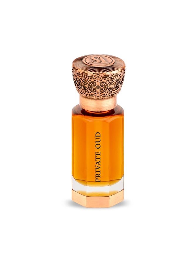 Private Oud for Unisex - Sultry Gourmand Concentrated Perfume Oil - Luxury Fragrance From Dubai - Long Lasting Artisan Perfume With Notes Of Plum, Rose, Vetiver And Vanilla - 0.4 Oz