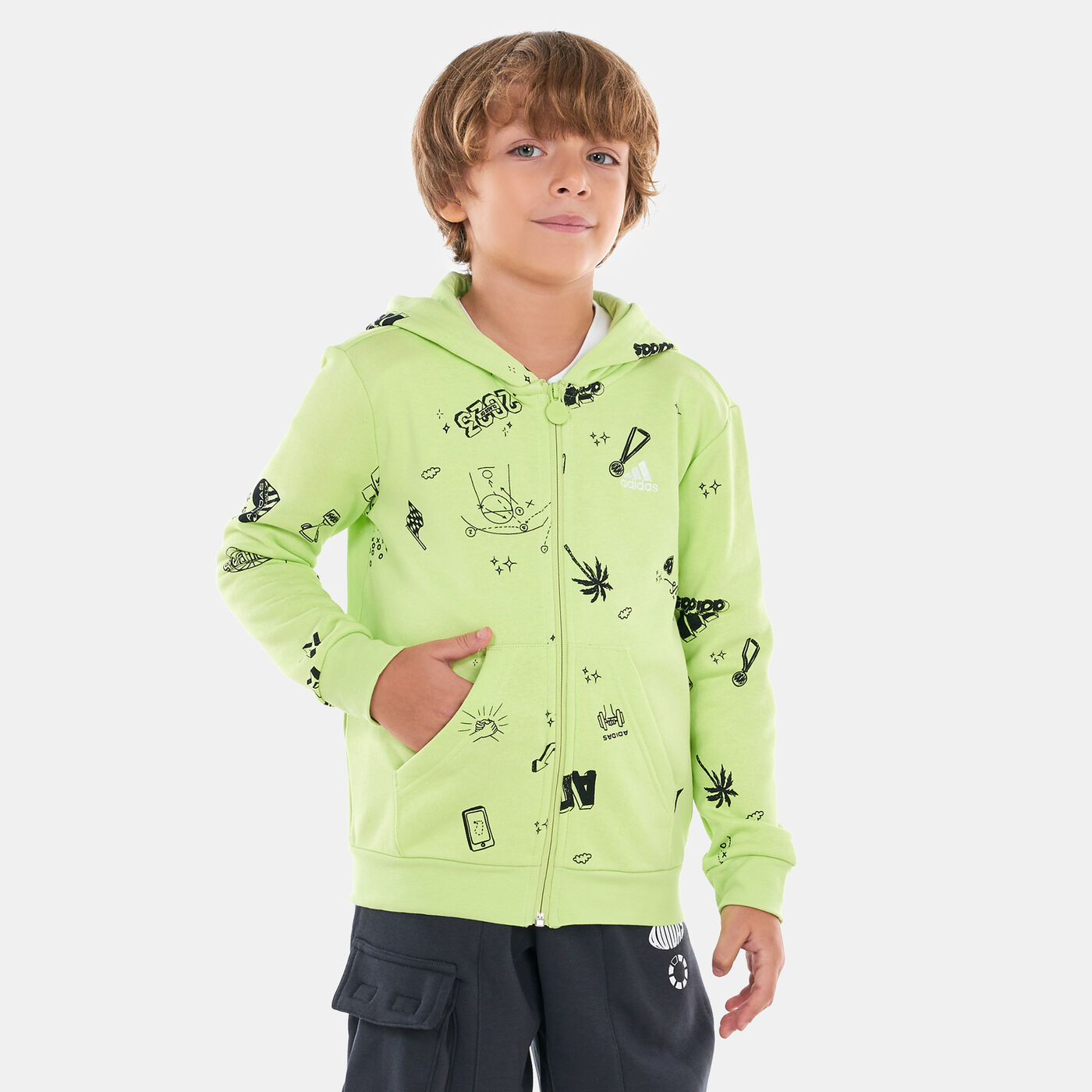 Kids' Brand Love Allover Print Full-Zip Hoodie