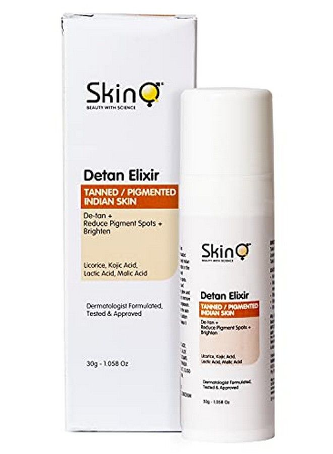 Detan Elixir Serum For Nourished Healthy Brightening & Glowing Skin Suitable For All Indian Skin Types 30 Gm